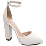 Sapato Scarpin Salto Alto Grosso Preto Ou Branco Torricella Cor-Branco-Tamanho-38