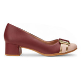Sapato Scarpin Usaflex Salto Bloco Aj0112