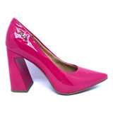 Sapato Scarpin Via Uno Salto Alto Verniz Magenta 40660