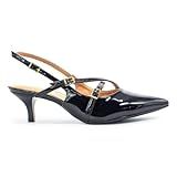 Sapato Slingback Salto Baixo Vizzano -Preto- BR- Adulto- Numérico- 38-