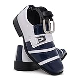 Sapato Social Infantil + Cinto Em Couro Confortável (azul/branco, Br_footwear_size_system, Big_kid, Numeric, Numeric_34)