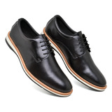 Sapato Social Masculino Casual Oxford Preto E Marrom