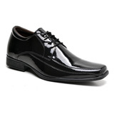 Sapato Social Verniz Preto Amarrar Masculino