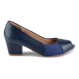 Sapato Usaflex Feminino Peep Toe Q6695 03 New Blue 36