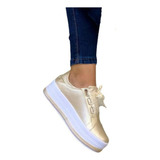 Sapatos Casuais Femininos Com Plataforma E Dedo Redondo