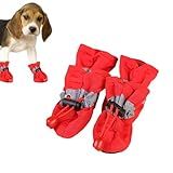 Sapatos De Cachorro Para Cães Pequenos - 4 Pet Shoes Dog Rain Boots - Botas Para Cães De Calçada Quente E Protetores De Patas Com Cordão Ajustável- Sapato Para Cães à Prova D-água Para Animais De Esti