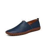 Sapatos De Couro Antiderrapantes Sapatos Casuais De Moda Para Homem Sapatos De Caminhada Confortáveis Para O Exterior Oxfords Leves Azul 41 EU