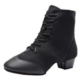 Sapatos De Dança Jazz Salto Médio Sola Macia Botas Femini