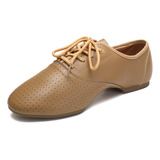 Sapatos De Jazz Femininos De Couro Com Sola Separada Com Cad