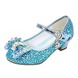 Sapatos De Princesa Para Bebês Meninas Sandálias De Laço De Strass Sapatos De Dança De Cristal Sandálias Cunha Infantil Para (azul, 4,5 Anos)