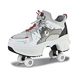 Sapatos De Skate Unissex Com Rodas Que Saem 2 Em 1 Sapatos De Skate E Tênis Que Se Transformam Em Patins Presente Para Crianças Meninos Meninas Homens E Mulheres