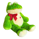Sapo De Pelúcia Verde Gigante Amor Coração Com Laço