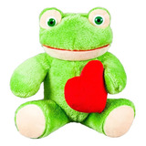 Sapo Mini Fofinho Sapinho Com Coração Pelúcia 18cm Presente Decoração