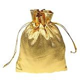 Saquinho De Presente Metalizado Dourado Lamê Kit Com 10 Unid 18X 13 Cm