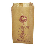 Saquinho Multiuso Kraft 10 X 5 5 X 21 Cm Natal 500 Un