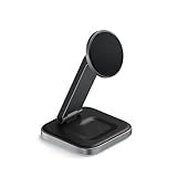Satechi Carregador Sem Fio 2 Em 1 Suporte De Carregador Sem Fio Duplo Qi2 De 15 W Magnético Dobrável Para IPhone 15 14 13 12 E AirPods Pro 3 2