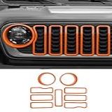 Savadicar Kit De Inserções De Grade Frontal E Molduras De Faróis Para Jeep Wrangler Jl Jlu 4Xe E Gladiator Jt 2024 Melhore A Aparência Do Seu Wrangler Com Acessórios De Acabament Padrão