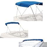 SavvyCraft Capa De Lona De Substituição De 3 Arcos Bimini Superior- Dossel Durável De Lona De Grau Marítimo Com Bota De Armazenamento-sem Moldura- 3 Arcos 182-9 Cm C 170-2 Cm-182-9 Cm L Cor Azul