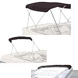 SavvyCraft Capa De Lona De Substituição De 3 Arcos Bimini Superior- Dossel Durável De Lona De Grau Marítimo Com Bota De Armazenamento-sem Moldura- 3 Arcos 182-9 Cm C 200-7 Cm-213-4 Cm L Cor Preta