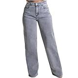 Sawary Calça Feminina Wide Leg Pantalona Cintura Super Alta Elastano Cinza Marmorizado BR Numérico 44 Cinza Marmorizado