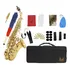 Sax Soprano Curvo Dourado Laqueado Em Si Completo