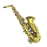 Saxofone Alto Eb Tune Instrumento Musical De Latão Superfície De Laca Dourada E Flat Sax Com Acessórios De Capa Saxofone De Estudante  Color   Leather Bag 