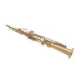 Saxofone Iniciantes Saxofone Soprano Com Tubo Reto, Laca Dourada De Latão, Sax Com Bocal, Instrumento Profissional
