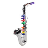 Saxofone Musical Prateado Infantil Para Instrumento