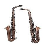 Saxofone Profissional Bronze Bend Eb E Flat Alto Saxofone Sax Chave Esculpir Padrão Com Caso Sax Acessório