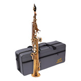 Saxofone Reto Dominante Soprano Dourado Kit Limpeza Semicase