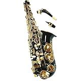 Saxofone Saxofone Alto Eb E Plano Com Chave De Ouro Preta Sax Instrumento De Latão Com Capa Bocal (color : Leather Bag)