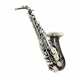 Saxofone Saxofone Alto Preto Níquel Prata Liga Alto Sax Instrumento Musical De Bronze Com Caso Ouro Preto E Prata Preta (color : Black Silver)