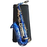 Saxofone Saxofone E Flat Alto Saxofone Azul Com Estojo Instrumentos Musicais Profissionais