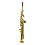 Saxofone Soprano New York Ss 200 Laqueado Dourado Com Case