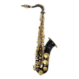 Saxofone Tenor Halk Preto/dourado Sib Completo 
