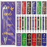 Sayglossy 60 Canetas Bíblicas Cristãs- Marcadores De Livro- Versículos Da Bíblia- Brindes De Festa- Presentes Inspiradores Retráteis- Marcadores De Livro Para Igreja Cristã- Escritura- Presente