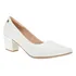Scarpin Bico Fino Salto Boneca Grosso Baixo Moda Luxo Festa