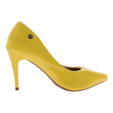 Scarpin Feminino Salto Alto Fino Verniz Amanhecer Lindissímo