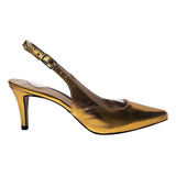 Scarpin Metalizado Topazio Slingback