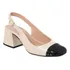Scarpin Slingback Salto Baixo Confortável Bico Quadrado Leve
