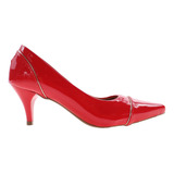 Scarpin Vermelho Feminino Lindíssimo Salto Baixo Valle Shoes