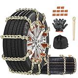 SCITOO Correntes De Neve De 195-275 Mm Para Carro- Correntes De Pneu Para Caminhonetes SUV- Correntes De Neve Ajustáveis Universais De Emergência Antiderrapantes Espessas - Conjunto De 10