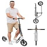 Scooter Adulto Dobrável Altura Ajustável Rodas Grandes Armação Leve De Alumínio Adequado Para Adolescentes A Partir De 120 Kg Limite De Peso De 120 Kg