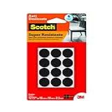 Scotch 3M Protetor Antideslizante Redondo Preto Pequeno 12 Unidades