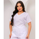 Scrubs Blusa Bata Acinturada Pijama Cirurgico Hospitalar Vet