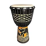 SDFEGHT Djembe Drum 20 Cm Tambor De Mão Instrumento Musical Bateria Africana  Bongô  Elefante Preto 