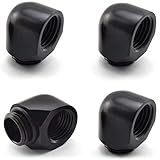 SDTC Tech - Pacote Com 4 Conectores Extensores G1-4- Macho Para Fêmea 90- De Ajuste De Cotovelo Para PC Sistema De Resfriamento De água