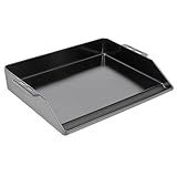 SearCook Grelha Universal Em Ferro Fundido 18 X 14 Grelha Com Revestimento Antiaderente De Porcelana Placa Superior Plana Com Paredes Laterais Extra Altas Para Grelhadores A Gás Forno
