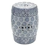 Seat Garden Branco Com Azul De Cerâmica