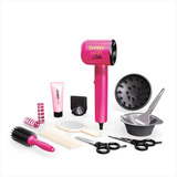 Secador De Cabelo Com Tesouras Escova Pintura Cabeleireira
